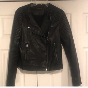 Topshop Vegan Leather Moto Jacket